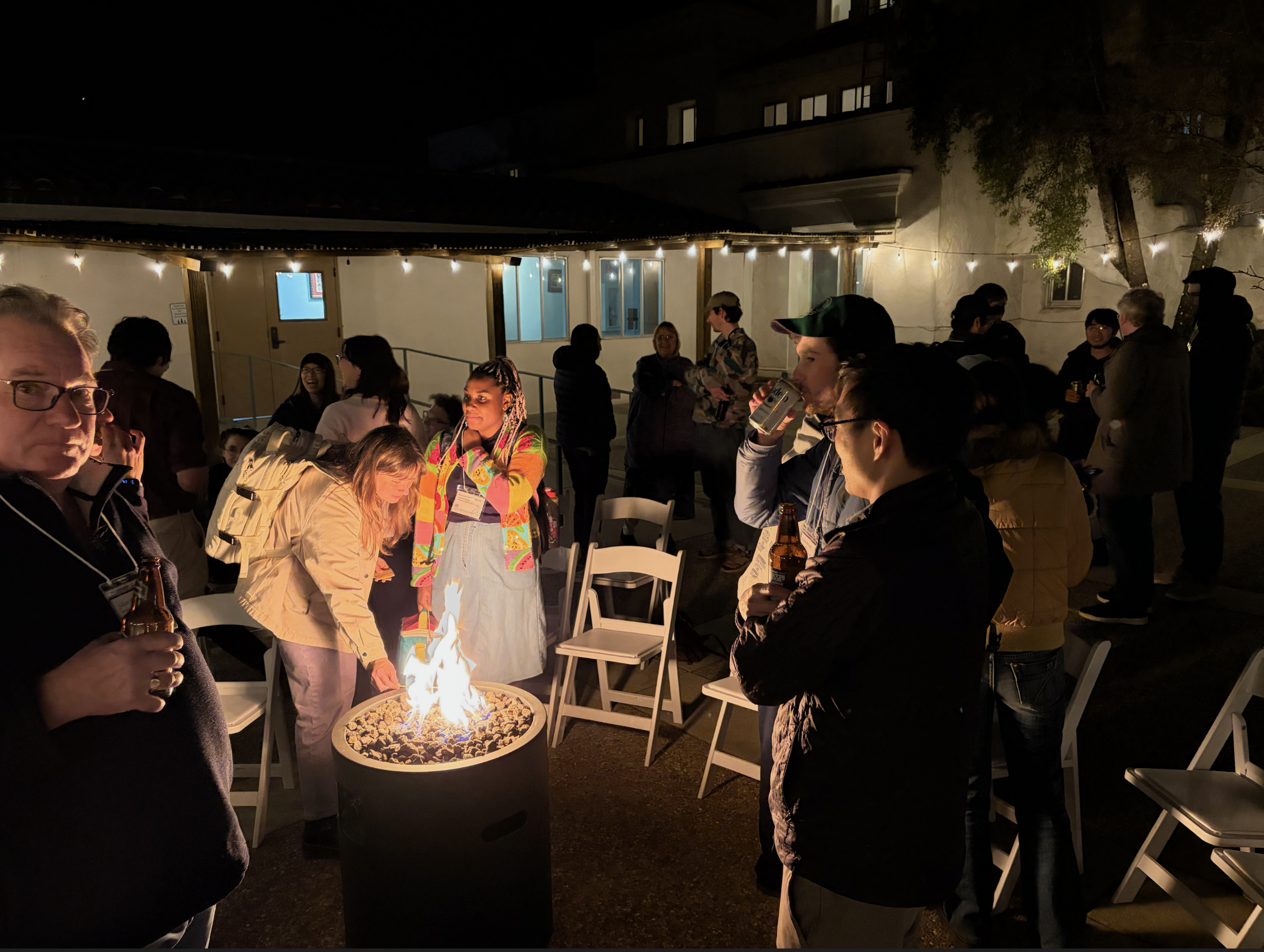 Making smores at the evening social mixer.